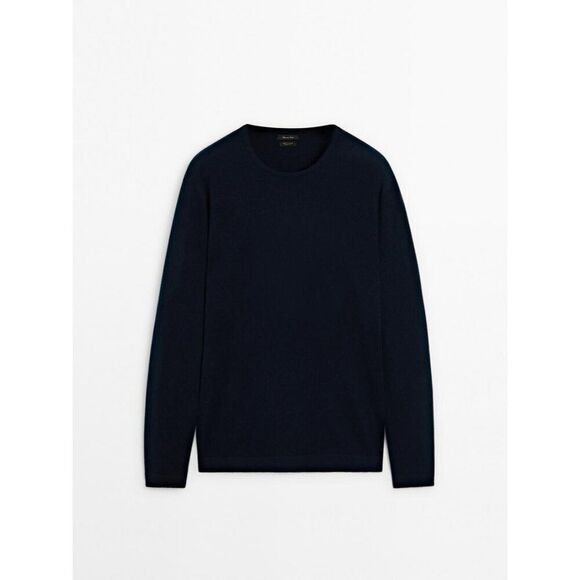 Massimo Dutti Mens 100 Cashmere Sweater XL Blue Long Sleeve 0908/333 NWT - Picture 4 of 11